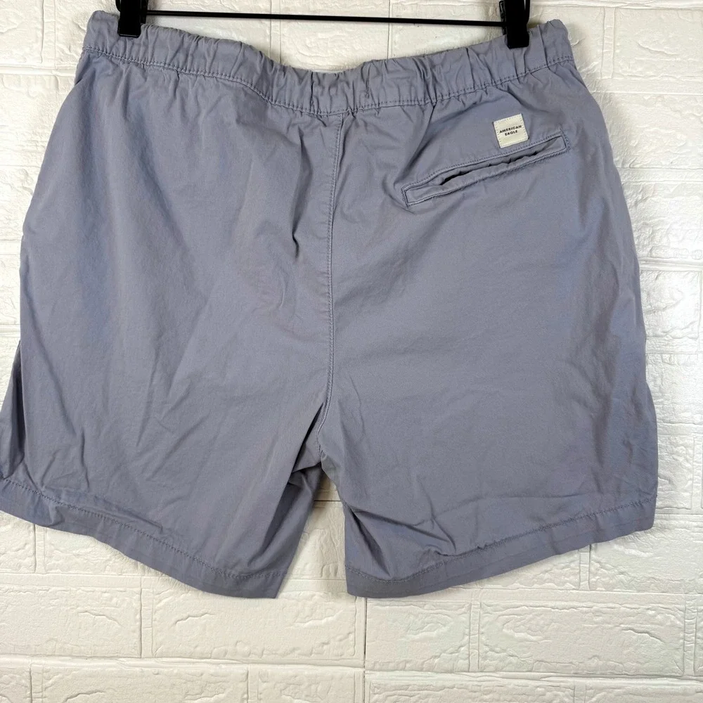 American Eagle Shorts Mens L Blue Flex Elastic Drawstring Waist Twill 1177